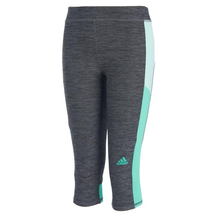 Girls 7-16 Adidas Match Point Melange Capri Leggings, Size: Small, Dark Grey