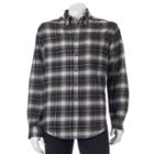 Big & Tall Croft & Barrow&reg; Classic-fit Plaid Flannel Button-down Shirt, Men's, Size: L Tall, White Oth