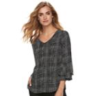 Women's Apt. 9&reg; Tiered Bell Sleeve Top, Size: Xxl, Oxford
