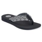 So&reg; Women's Patterned Thong Flip-flops, Size: Medium, Black