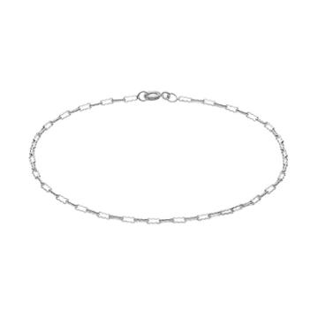 Barefootsies Silver Plated Crimp Chain Anklet, Women's, Size: 9, Grey