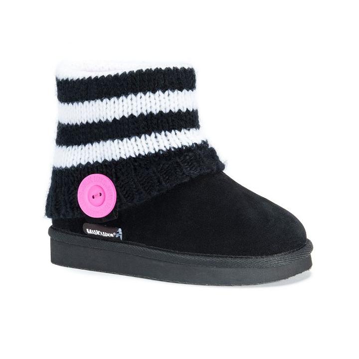 Muk Luks Patti Girls' Sweater Boots, Girl's, Size: 11, Black