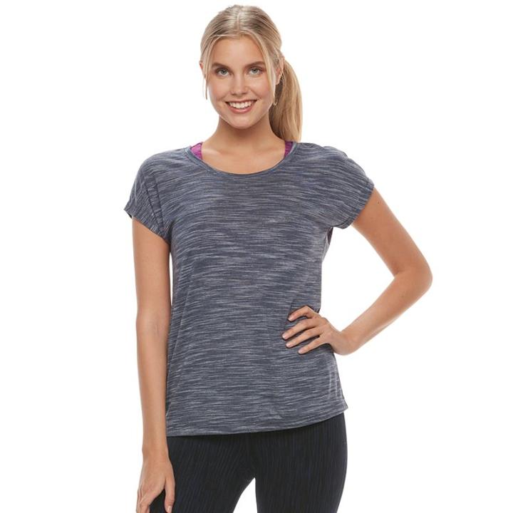 Women's Tek Gear&reg; Short Sleeve Cross Back Tee, Size: Xs, Dark Blue