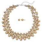 Gs By Gemma Simone Beaded Chunky Necklace & Ball Stud Earring Set, Women's, Size: 18, Yellow