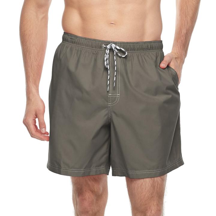 Big & Tall Croft & Barrow&reg; Solid Swim Trunks, Men's, Size: Xxl Tall, Med Grey