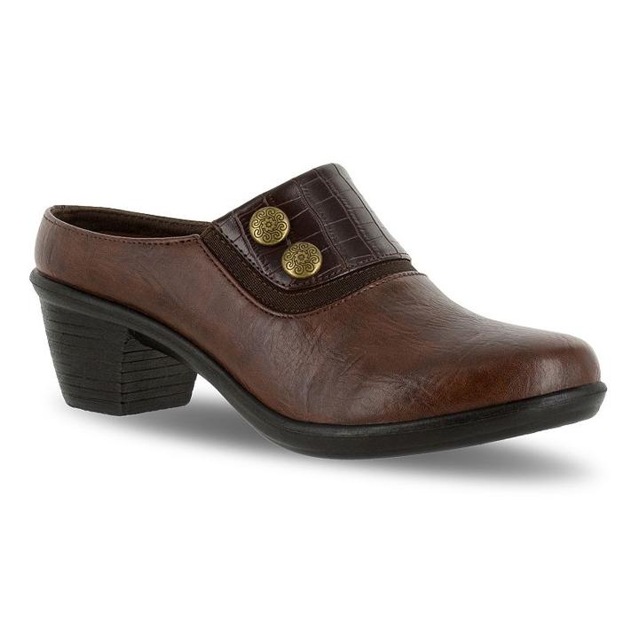 Easy Street Baton Women's Clogs, Size: 12 Wide, Brown Oth