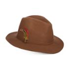 Women's Scala Feather-trim Wool Felt Safari Hat, Brown Over