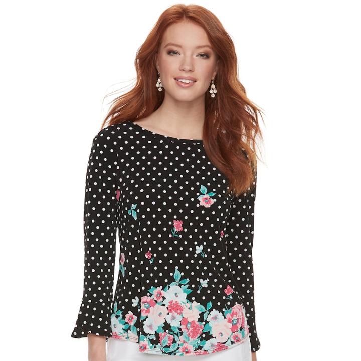 Women's Elle&trade; Crepe Top, Size: Medium, Black