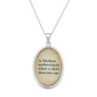 Sterling Silver Mother Oval Pendant Necklace, Women's, Size: 18, Grey