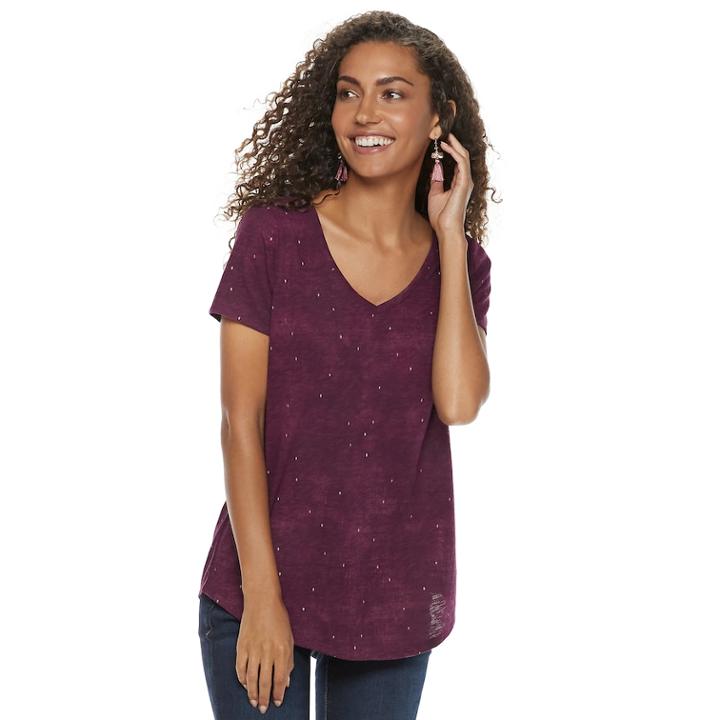 Women's Sonoma Goods For Life&trade; Essential V-neck Tee, Size: Medium, Purple