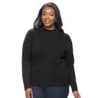Plus Size Napa Valley Mockneck Sweater, Women's, Size: 3xl, Black