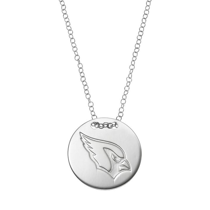 Arizona Cardinals Sterling Silver Team Logo Disc Pendant Necklace, Women's, Size: 18
