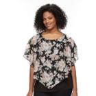 Plus Size Ab Studio Print Popover Top, Women's, Size: 2xl, Ovrfl Oth