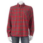 Men's Woolrich Classic-fit Plaid Flannel Button-down Shirt, Size: Xl, Brt Red
