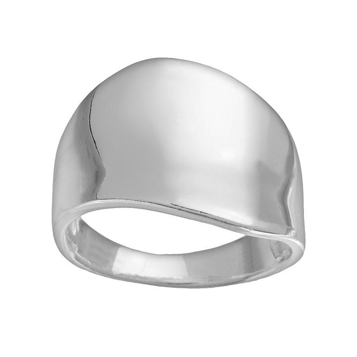 Sterling Silver Polished Wave Ring, Women's, Size: 7, Grey