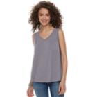 Juniors' So&reg; Pocket V-neck Tank, Teens, Size: Xs, Med Grey
