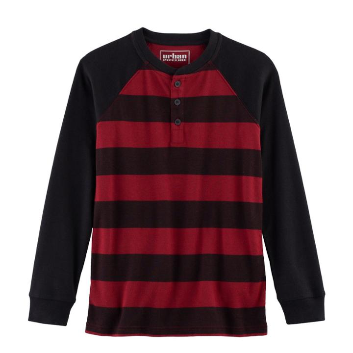 Boys 8-20 Urban Pipeline&reg; Striped Henley, Size: Small, Red