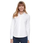 Women's Croft & Barrow&reg; Button Front Shirt, Size: Medium, White
