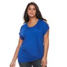 Plus Size Apt. 9&reg; Twist Front Cold-shoulder Top, Women's, Size: 0x, Blue