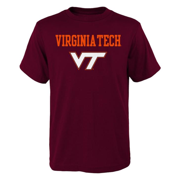 Boys' 4-18 Virginia Tech Hokies Goal Line Tee, Size: 8-10, Dark Red