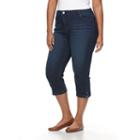Plus Size Croft & Barrow&reg; Embellished Capri Jeans, Women's, Size: 20 W, Blue Other