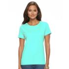 Women's Croft & Barrow&reg; Essential Crewneck Tee, Size: Small, Turquoise/blue (turq/aqua)