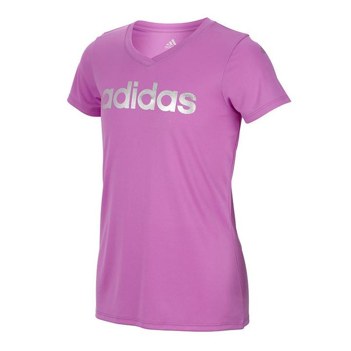 Girls 7-16 Adidas Climalite Foil Graphic Tee, Size: Medium, Lt Purple