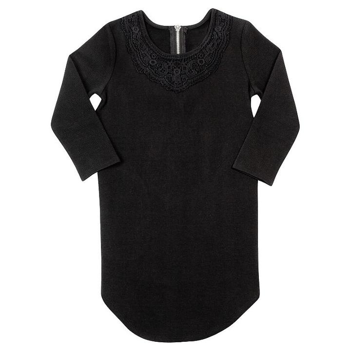 Girls 7-16 Harper & Elliott Crochet Shift Dress, Girl's, Size: Large, Black