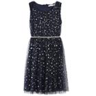 Girls 7-16 & Plus Size Speechless Foil Star Belted Dress, Size: 7, Blue (navy)