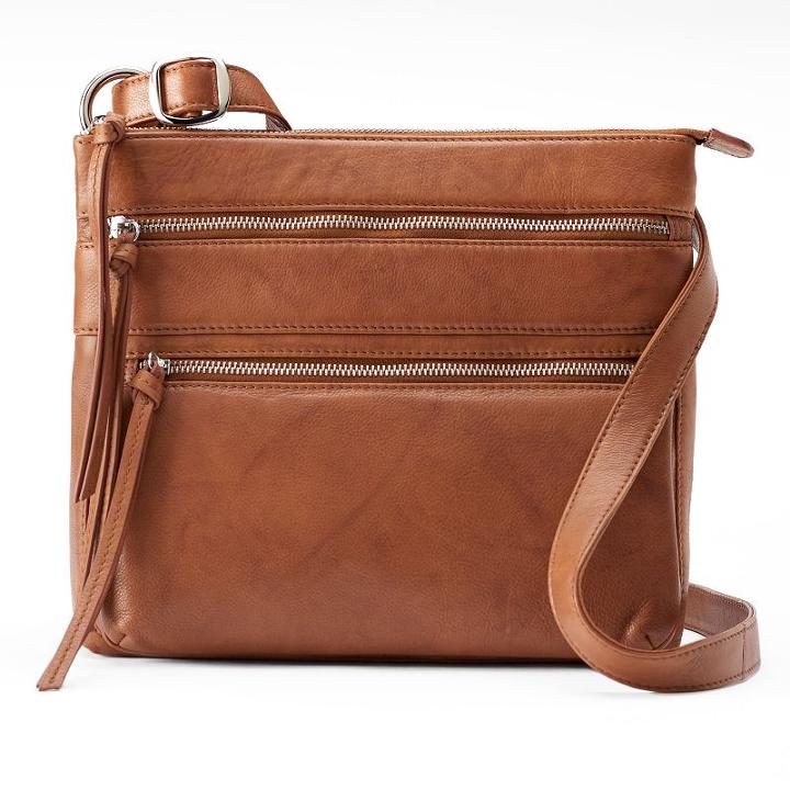 Ili Triple Entry Leather Crossbody Bag, Women's, Brown