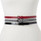 Women's Apt. 9&reg; 3-for-1 Skinny Belt Set, Size: 2xl, Med Orange