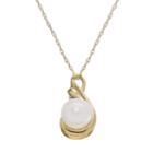 10k Gold Freshwater Cultured Pearl Swirl Pendant, Women's, Size: 18, White