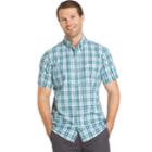 Big & Tall Izod Advantage Cool Fx Regular-fit Plaid Moisture-wicking Button-down Shirt, Men's, Size: L Tall, Green Oth