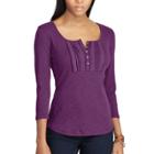 Women's Chaps Lace-trim Top, Size: Xl, Purple