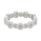 Napier Silver Flower Stretch Bracelet, Women's, White