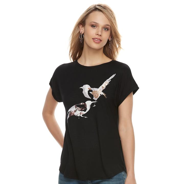 Women's Apt. 9&reg; Embellished Tee, Size: Large, Oxford