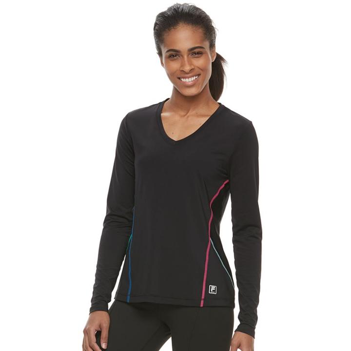 Women's Fila Sport&reg; Basic Reflective Long Sleeve Tee, Size: Medium, Oxford