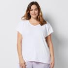 Plus Size Sonoma Goods For Life&trade; Pajamas: Paisley Dreams Crochet Trim V-neck Tee, Women's, Size: 1xl, White