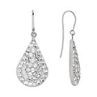 Silver On The Rocks Sterling Silver Crystal Teardrop Earrings - Made With Swarovski Crystals, Women's, White