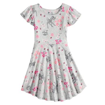Disney's Bambi Girls 4-7 Flutter Dress By Disney/jumping Beans&reg;, Size: 6, Light Grey