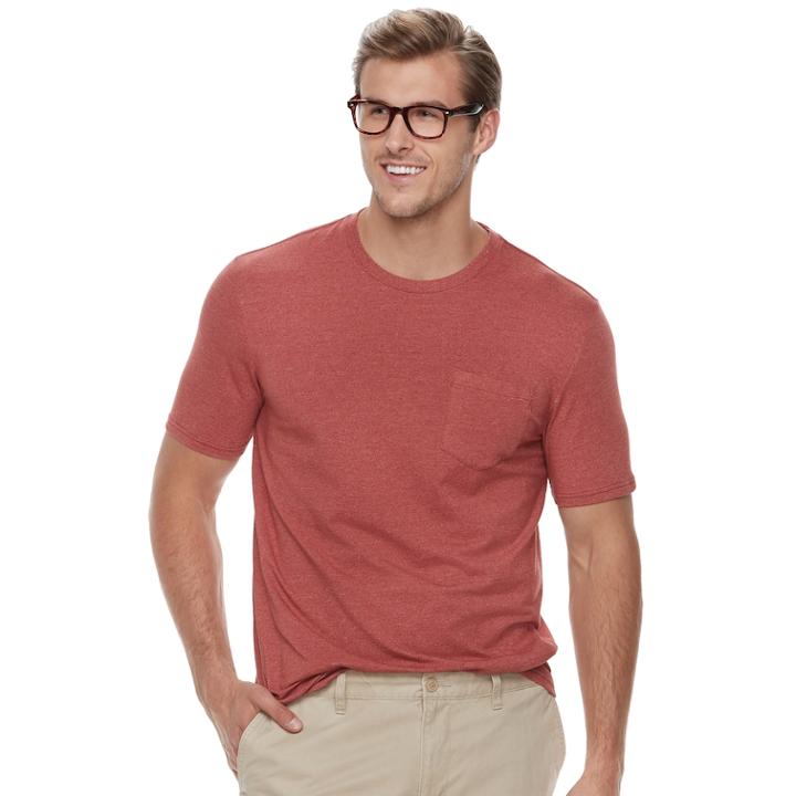 Big & Tall Sonoma Goods For Life&trade; Supersoft Stretch Pocket Crewneck Tee, Men's, Size: 2xb, Drk Orange