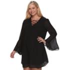 Juniors' Plus Size Speechless Strappy Bell Sleeve Dress, Teens, Size: 1xl, Oxford