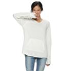 Juniors' So&reg; High-low Solid Fleece Tunic Hoodie, Teens, Size: Xs, White