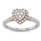 Simply Vera Vera Wang Two Tone 14k Gold 1/2 Carat T.w. Diamond Heart Engagement Ring, Women's, Size: 7, White