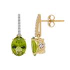 David Tutera 14k Gold Over Silver Simulated Peridot & Cubic Zirconia Drop Earrings, Women's, Green