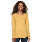Women's Sonoma Goods For Life&trade; Essential Crewneck Tee, Size: Small, Gold