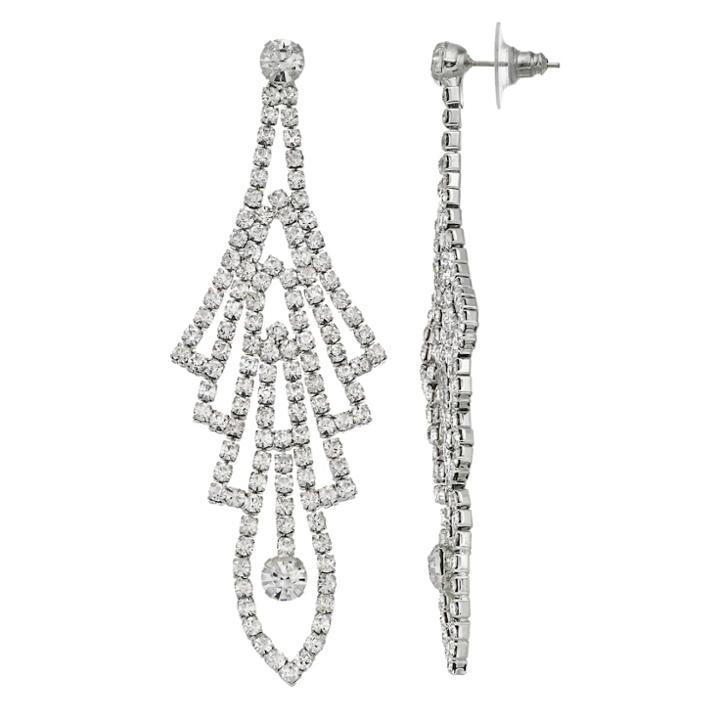 Art Deco Simulated Crystal Nickel Free Drop Earrings, Women's, Multicolor