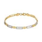 Everlasting Gold Two Tone 10k Gold Stampato Link Bracelet, Women's, Size: 7.25