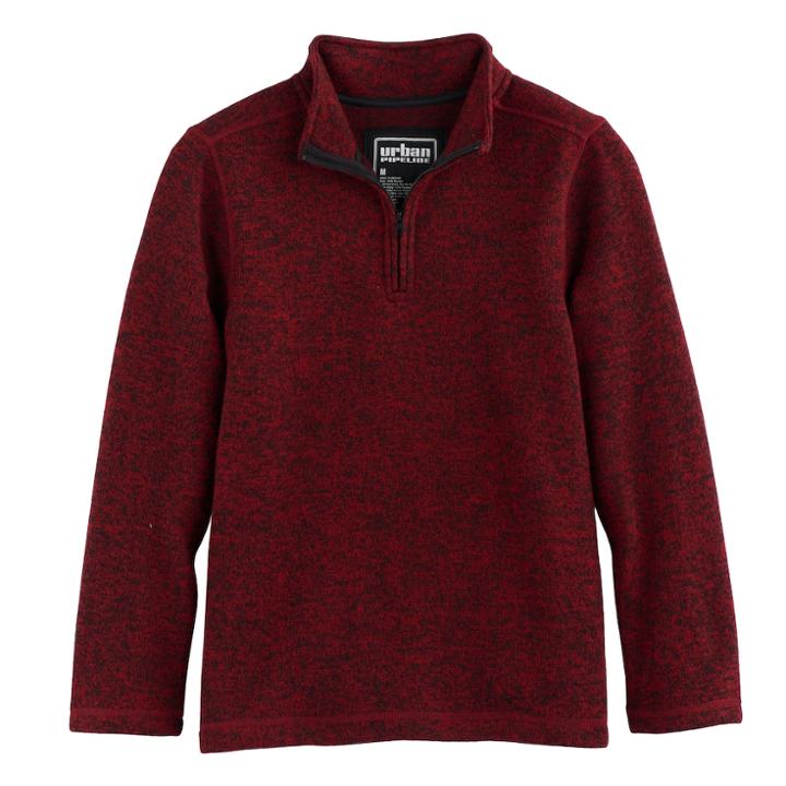 Boys 8-20 Urban Pipeline Quarter-zip Fleece Sweater, Size: Small, Red