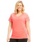 Plus Size Marika Curves Elizabeth Shirred Workout Tee, Women's, Size: 1xl, Light Pink